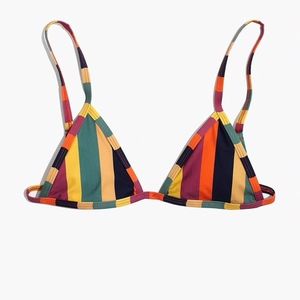 Madewell x Tavik Jett Bikini Top in Rainbow Stripe